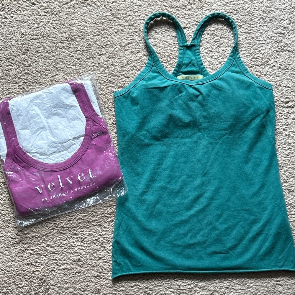 Velvet Tank Top with Shelf Bra